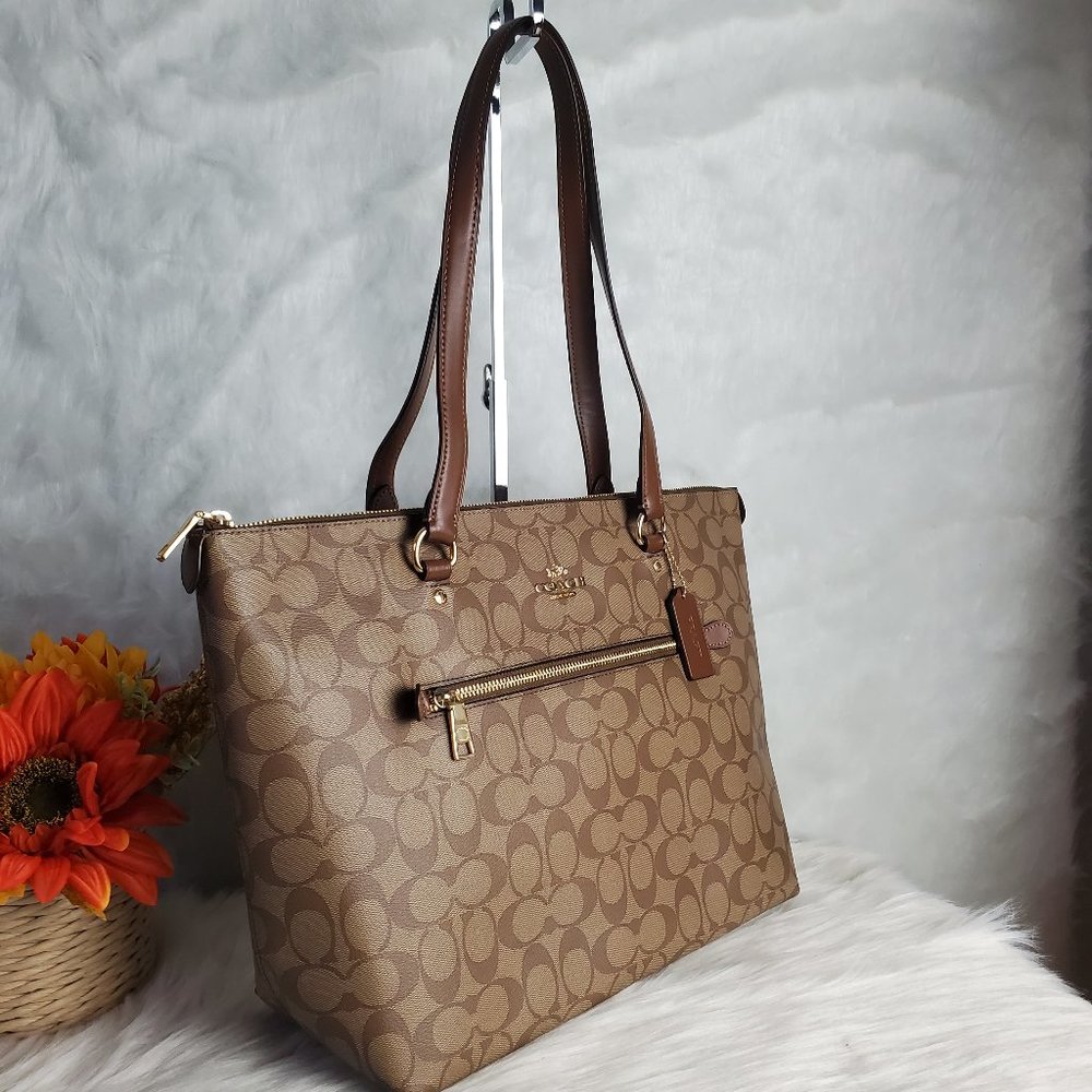 COACH GALLERY TOTE IN SIGNATURE CANVAS - Picture 5 of 6